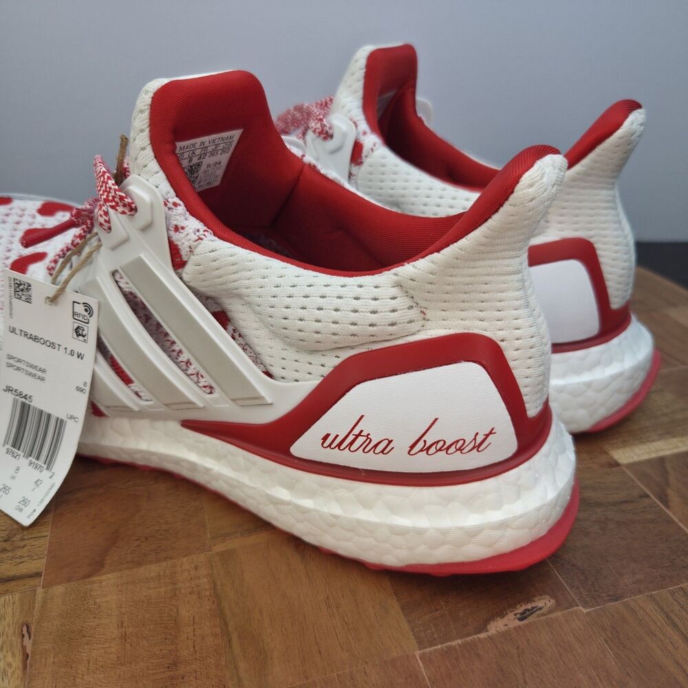 NEW Women’s Adidas Ultra Boost 1.0 Valentine’s Day White Red JR5845 Size 9.5 - Picture 6 of 10